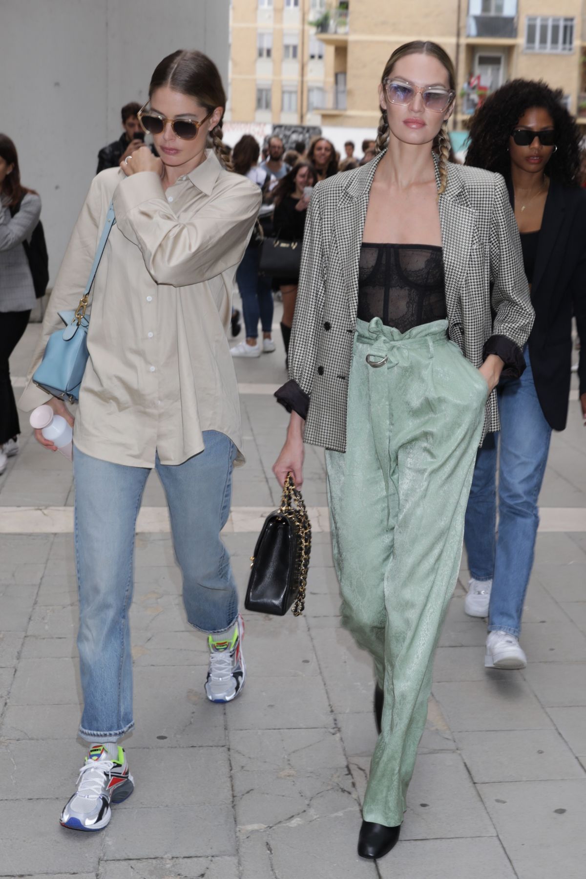 CANDICE SWANEPOEL and DOUTZEN KROES Leaves Max Mara Show at MFW in ...