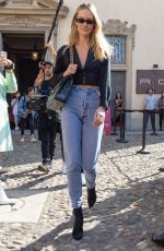 CANDICE SWANEPOEL Arrives at Etro Show at Milan Fashion Week 09/21/2019