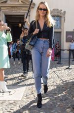 CANDICE SWANEPOEL Arrives at Etro Show at Milan Fashion Week 09/21/2019