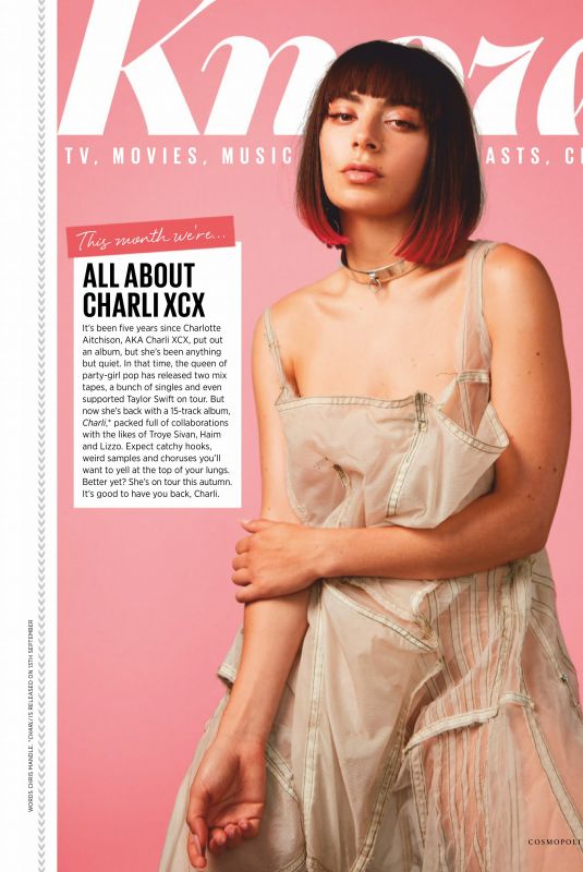 CHARLI XCX on the Cover of Cosmopolitan Magaziine, UK October 2019