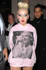 CHRISTINA AGUILERA Leaves Royal Opera House in London 09/15/2019