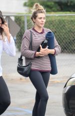 ELIZABETH OLSEN at a Yoga Class in Los Angeles 09/27/2019