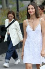 ELLA HUNT Arrives at Carolina Herrera Show at New York Fashion Week 09/09/2019