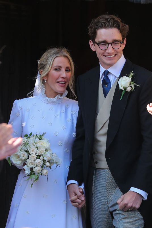 ELLIE GOULDING and Caspar Jopling at Their Wedding in York 08/31/2019