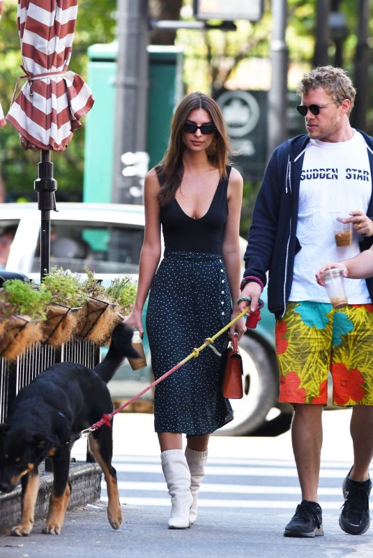 EMILY RATAJKOWSKI and Sebastian Bear-McClard Out with Their Dog in New York 09/21/2019