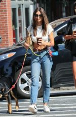 EMILY RATAJKOWSKI in denim Out with Her Dog in New York 09/22/2019