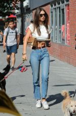 EMILY RATAJKOWSKI in denim Out with Her Dog in New York 09/22/2019