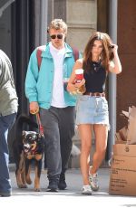 EMILY RATAJKOWSKI in Denim Skirt Out in New York 09/13/2019