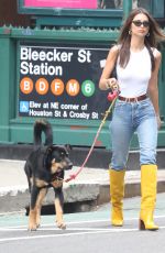 EMILY RATAJKOWSKI Out with Her Dog Columbo in New York 09/16/2019