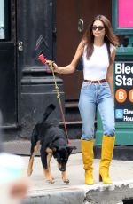 EMILY RATAJKOWSKI Out with Her Dog Columbo in New York 09/16/2019