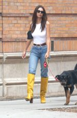 EMILY RATAJKOWSKI Out with Her Dog Columbo in New York 09/16/2019