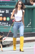EMILY RATAJKOWSKI Out with Her Dog Columbo in New York 09/16/2019