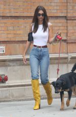 EMILY RATAJKOWSKI Out with Her Dog Columbo in New York 09/16/2019