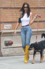 EMILY RATAJKOWSKI Out with Her Dog Columbo in New York 09/16/2019