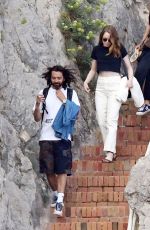 EMMA STONE and Dave McCary Out in Capri 09/12/2019