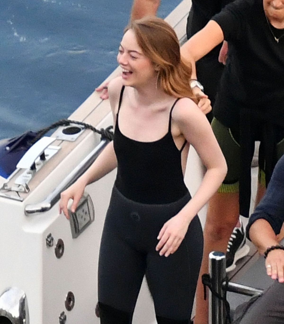 EMMA STONE on the Set of Louis Vuitton Commercial in Capri 09/06/2019 – HawtCelebs