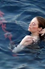 EMMA STONE on the Set of Louis Vuitton Commercial in Capri 09/06/2019