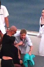 EMMA STONE on the Set of Louis Vuitton Commercial in Capri 09/06/2019