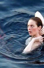 EMMA STONE on the Set of Louis Vuitton Commercial in Capri 09/06/2019