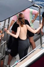 EMMA STONE on the Set of Louis Vuitton Commercial in Capri 09/06/2019
