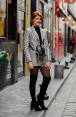 ENOLA RIGHI Arrives at Christophe Guillarme Show at Paris Fashion Week 09/25/2019