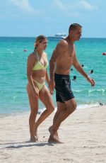 EUGENIE BOUCHARD in Bikini and Connor Davis at a Beach in Miami 09/08/2019