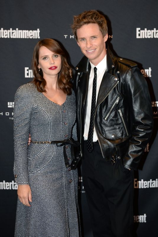 FELICITY JONES and Eddie Redmayne at EW