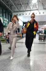 GIGI and BELLA HADID at Milan Malpensa Airport 09/22/2019