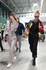 GIGI and BELLA HADID at Milan Malpensa Airport 09/22/2019