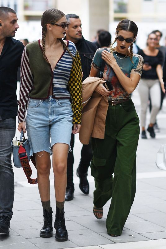 GIGI and BELLA HADID Out Milan Fashion Week 09/19/2019