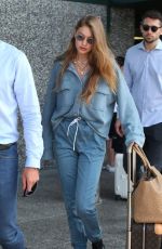 GIGI HADID Arrives at Airport in Milan 09/17/2019