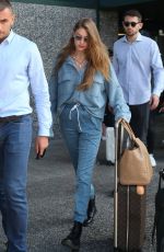 GIGI HADID Arrives at Airport in Milan 09/17/2019