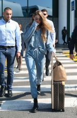 GIGI HADID Arrives at Airport in Milan 09/17/2019
