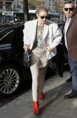 GIGI HADID Arrives at Her Hotel in Paris 09/24/2019
