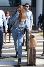 GIGI HADID Arrives at MFW in Milan 09/17/2019