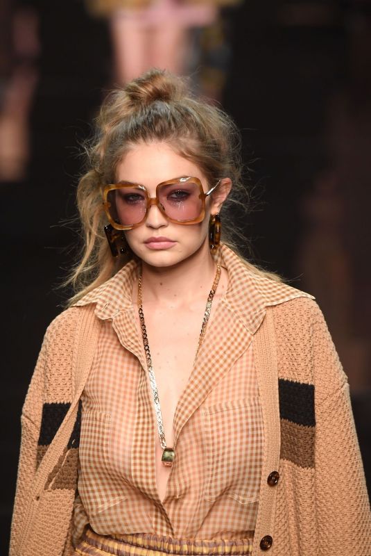 GIGI HADID at Fendi Runway Show at Milan Fashion Week 09/19/2019
