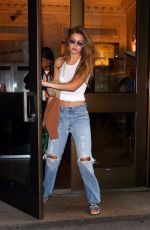 GIGI HADID in Ripped Jeans Leavies Marc Jacobs International Corporate Office in New York 09/09/2019