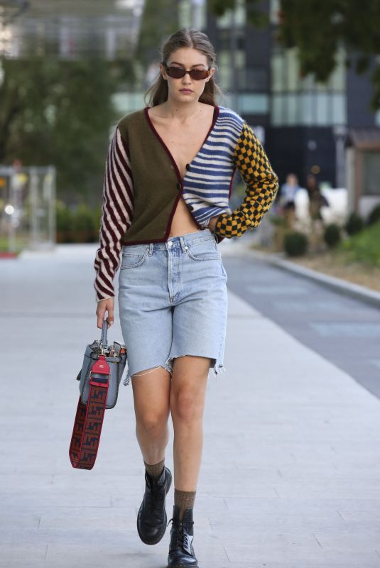 GIGI HADID Out in Milan 09/19/2019