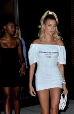 HAILEY BIEBER in Alexander Wang Mini Dress Out in New York 09/07/2019