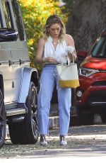 HILARY DUFF in Denim Out for Coffee in Studio City 09/13/2019