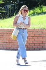 HILARY DUFF in Denim Out for Coffee in Studio City 09/13/2019