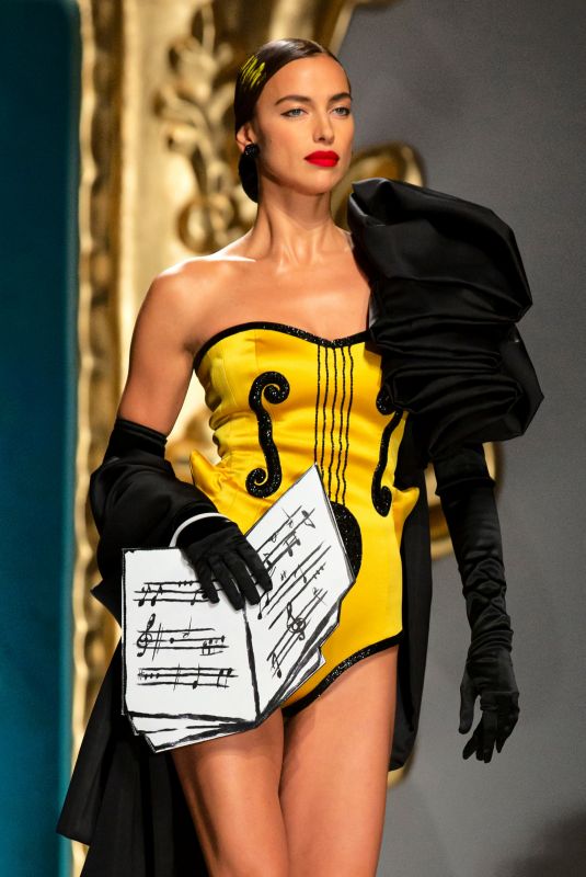 IRINA SHAYK at Moschino Runway Show at Milan Fall/Winter 2020 Fashion Week 09/19/2019