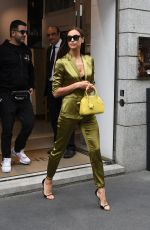 IRINA SHAYK Out at Via Montenapoleone in Milan 09/20/2019