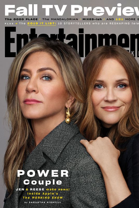 JENNIFER ANISTON and REESE WITHERSPOON on the Cover of Entertainment Weekly Magazine, October 2019