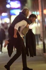JENNIFER LAWRENCE Gets a Piggyback from Cooke Maroney Night Out in New York 09/12/2019