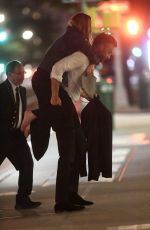 JENNIFER LAWRENCE Gets a Piggyback from Cooke Maroney Night Out in New York 09/12/2019