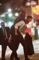 JENNIFER LAWRENCE Gets a Piggyback from Cooke Maroney Night Out in New York 09/12/2019