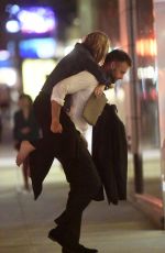 JENNIFER LAWRENCE Gets a Piggyback from Cooke Maroney Night Out in New York 09/12/2019