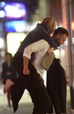 JENNIFER LAWRENCE Gets a Piggyback from Cooke Maroney Night Out in New York 09/12/2019