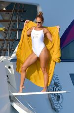 JENNIFER LOPEZ in Swimsuit at a Yacht in St. Tropez 09/03/2019